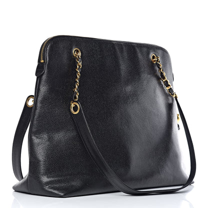 Chanel Caviar Large CC Shoulder Bag Black 3 of 9