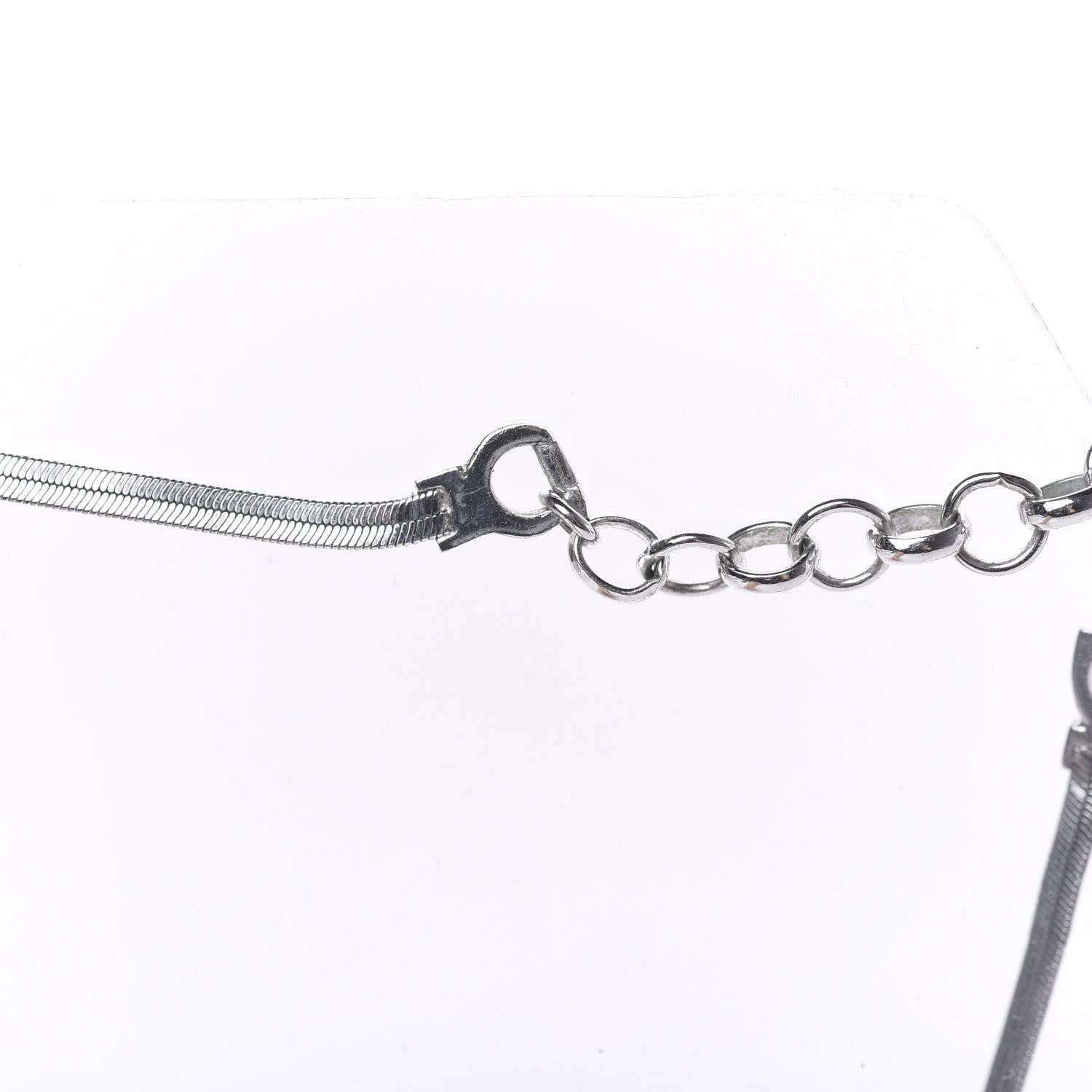 Christian Dior Bow CD Necklace Silver 5 of 5