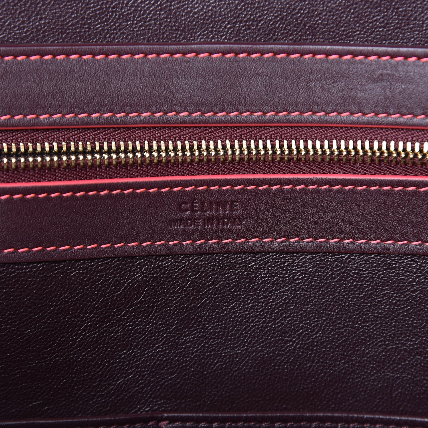 Celine Smooth Calfskin Small Tassel Cabas Phantom Burgundy Pink 7 of 14