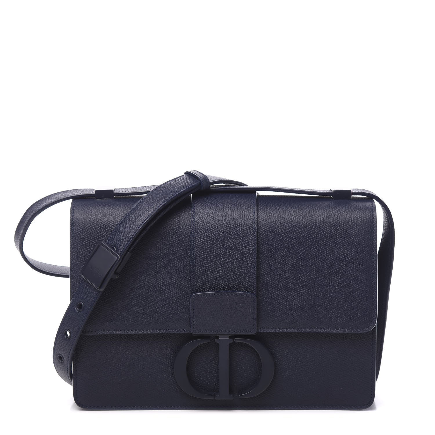 Christian Dior Ultra Matte Grained Calfskin 30 Montaigne Flap Bag Navy 1 of 10