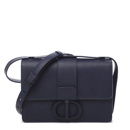 Christian Dior Ultra Matte Grained Calfskin 30 Montaigne Flap Bag Navy 1 of 10