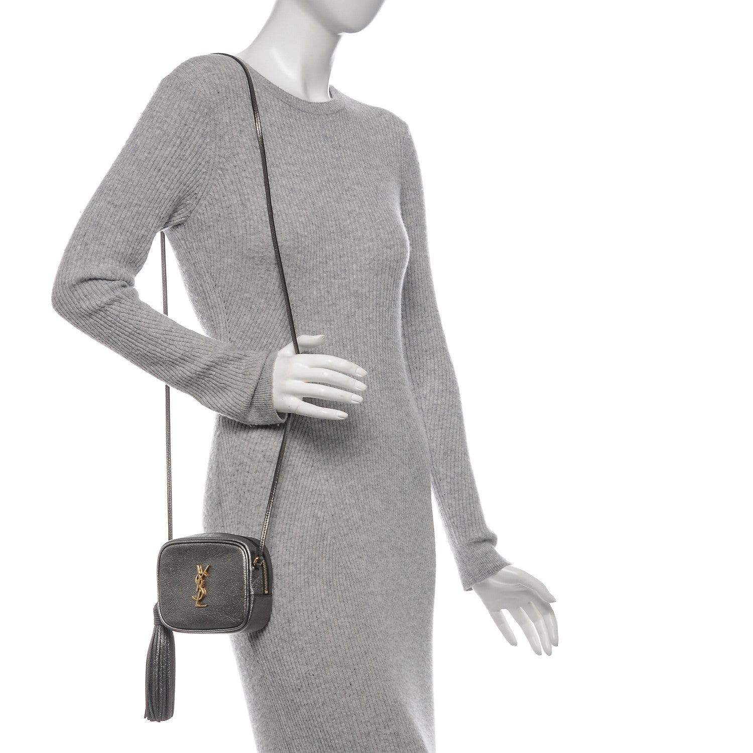 Saint Laurent Metallic Calfskin Monogram Blogger Bag Lapis Nero 2 of 6