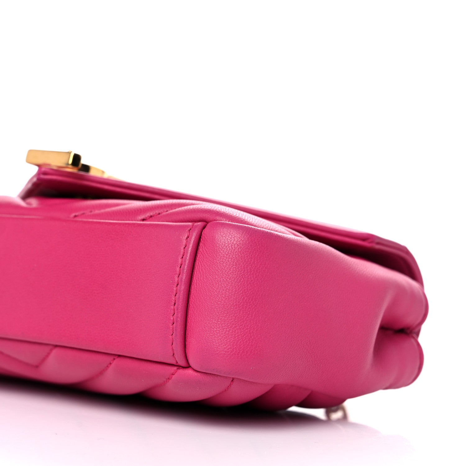 Saint Laurent Calfskin Matelasse Chevron Classic Monogram Baby Chain Bag Fuchsia 10 of 21