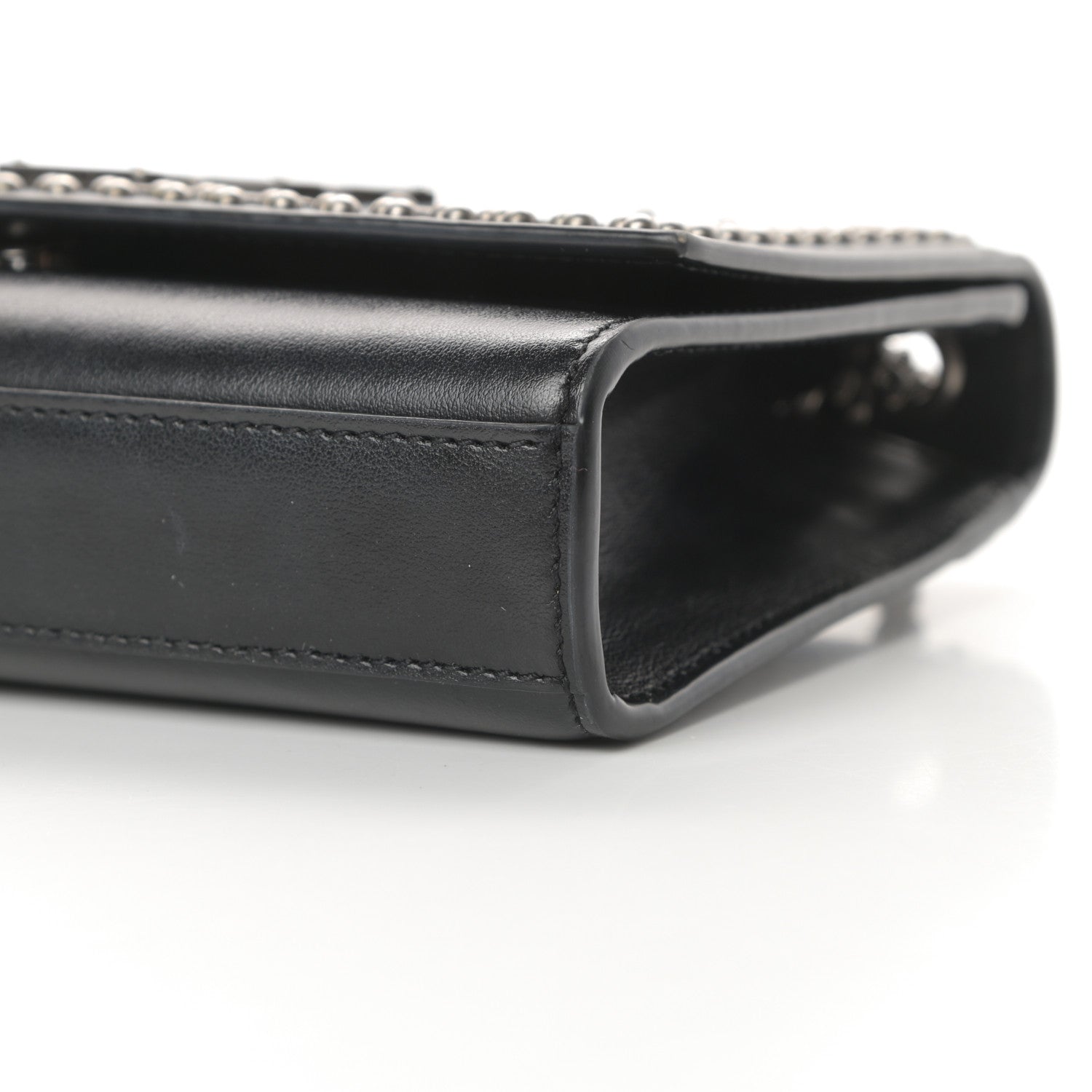 Saint Laurent Calfskin Studded Kate Satchel Black 10 of 15