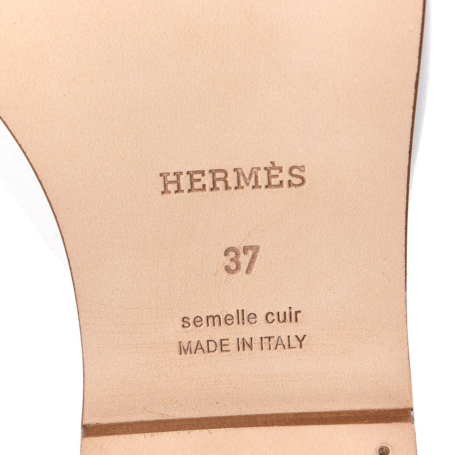 Hermes Calfskin Auteuil Sandals 37 White 6 of 8
