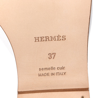 Hermes Calfskin Auteuil Sandals 37 White 6 of 8