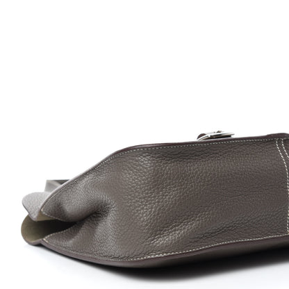 Hermes Taurillon Clemence Halzan 31 GM Etain 10 of 18