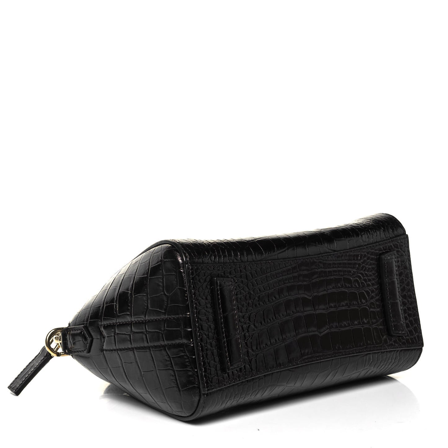 Calfskin Crocodile Embossed Mini Antigona Black