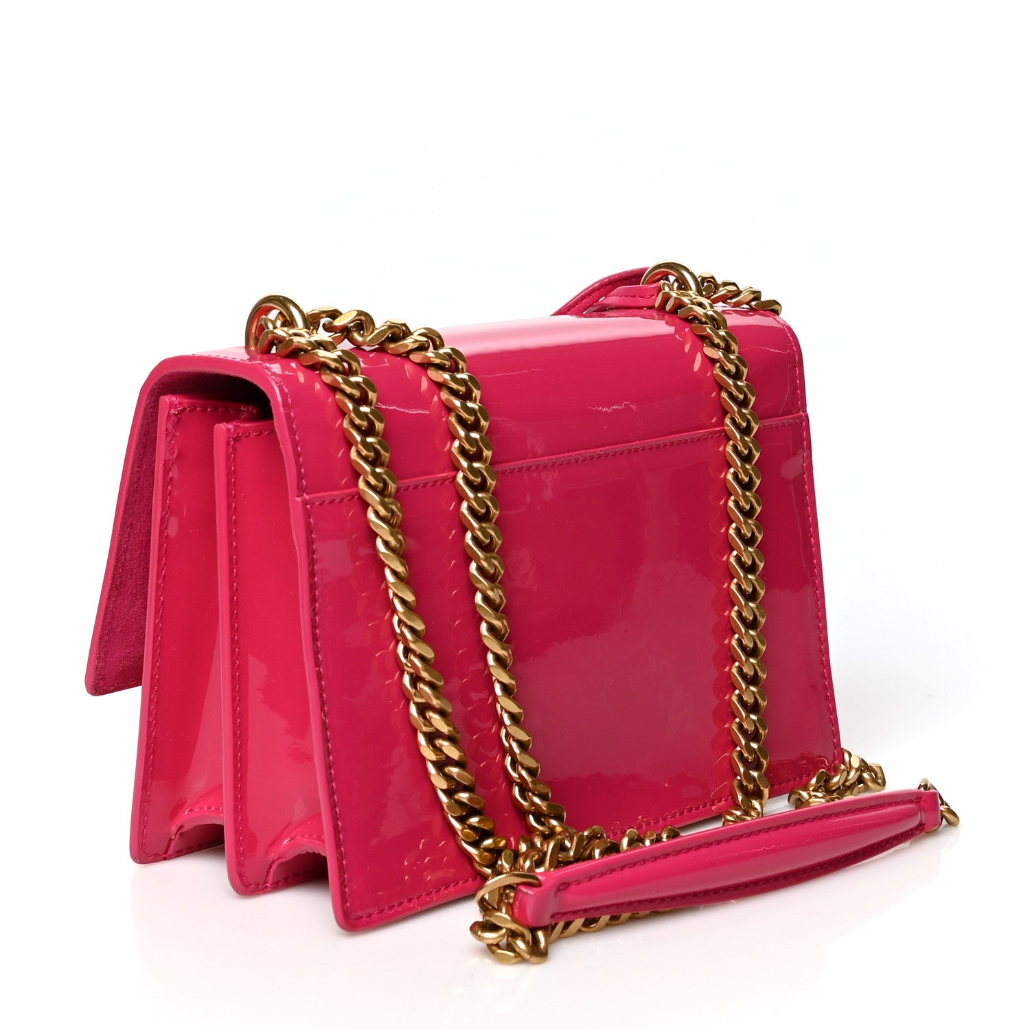 Saint Laurent Patent Small Monogram Sunset Bubblegum 3 of 9