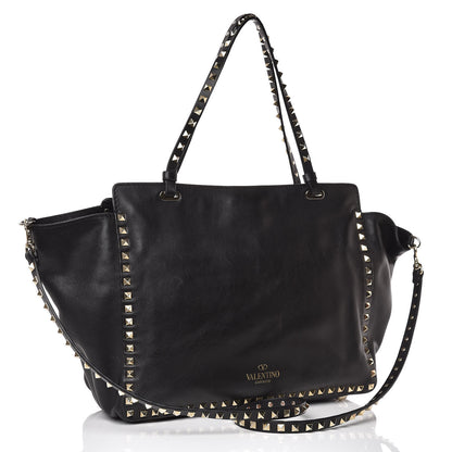 Valentino Garavani Vitello Medium Rockstud Tote Black 3 of 13