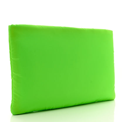 Prada Tessuto Nylon Soft Padded Medium Chain Clutch Bag Verde Fluo 3 of 7