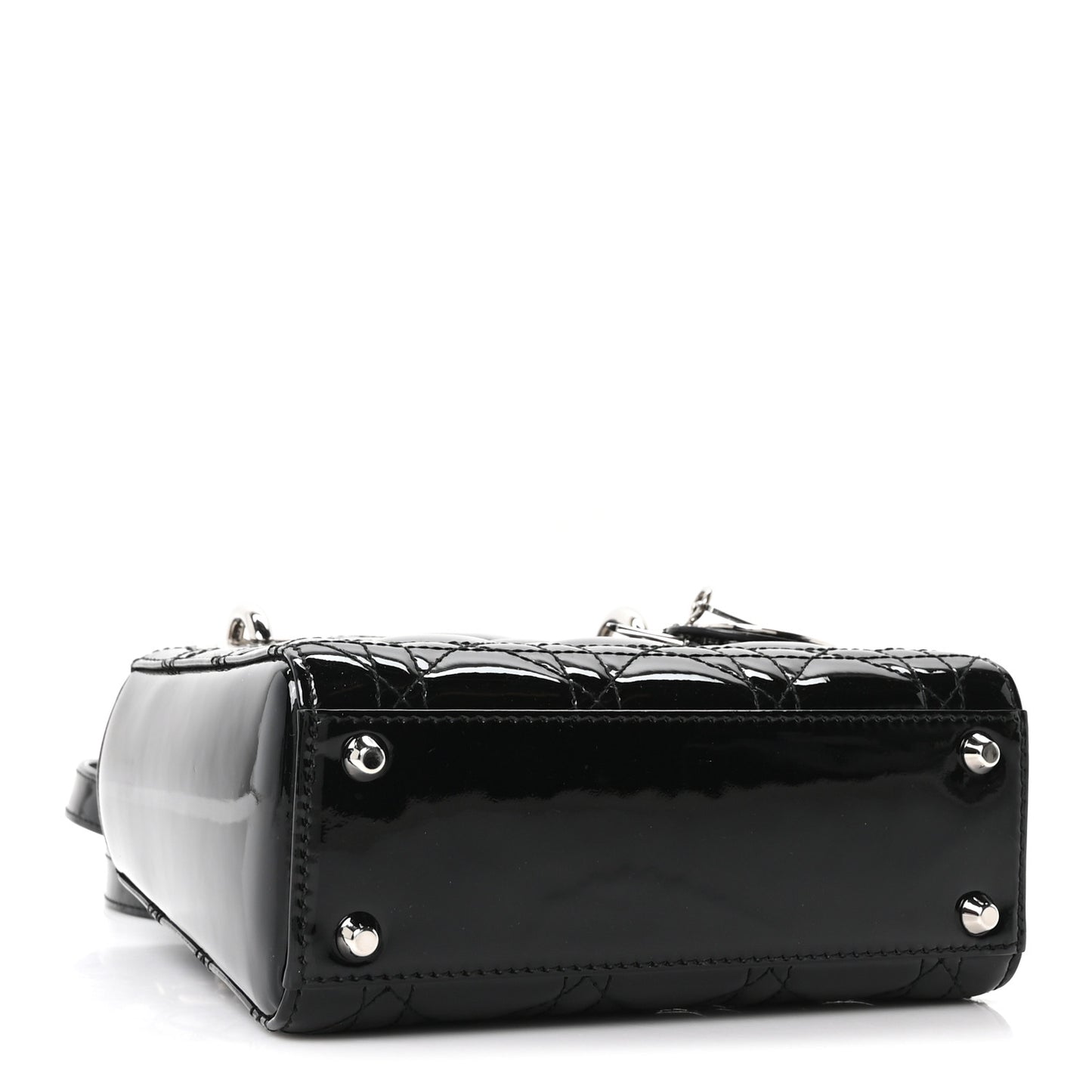 Patent Cannage Mini Lady Dior Black