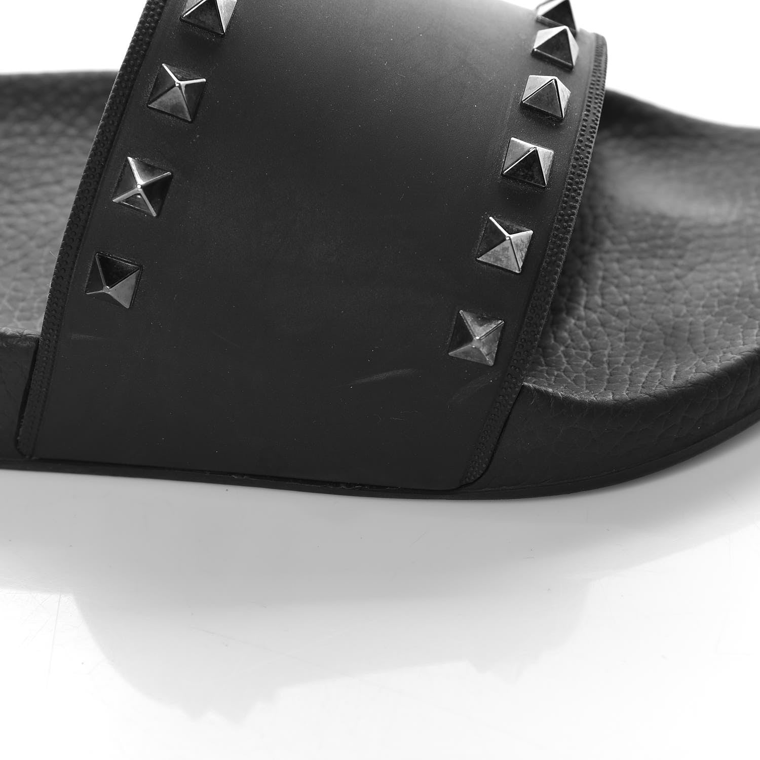 Valentino Garavani Rubber Rockstud Slide Sandals 41 Black 15 of 16