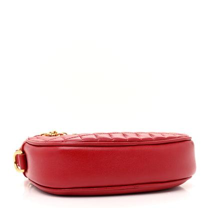 Celine Calfskin Quilted Small C Charm Bag Red 4 of 12