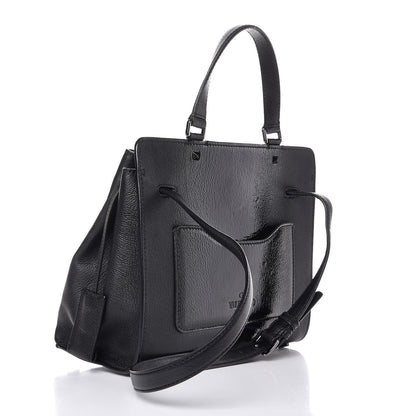 Valentino Garavani Patent Pebbled Calfskin Medium JoyLock Satchel Black 3 of 6