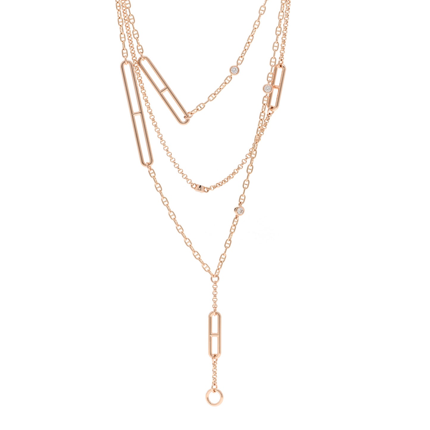 18K Rose Gold Diamond Chaine d'Ancre Chaos Necklace