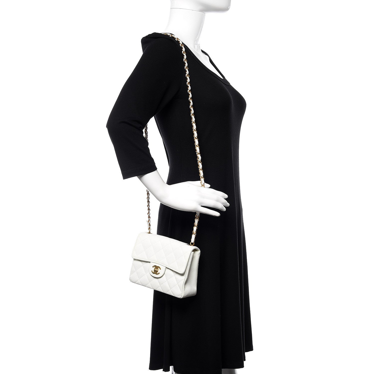 Chanel Caviar Quilted Mini Square Flap White 2 of 13