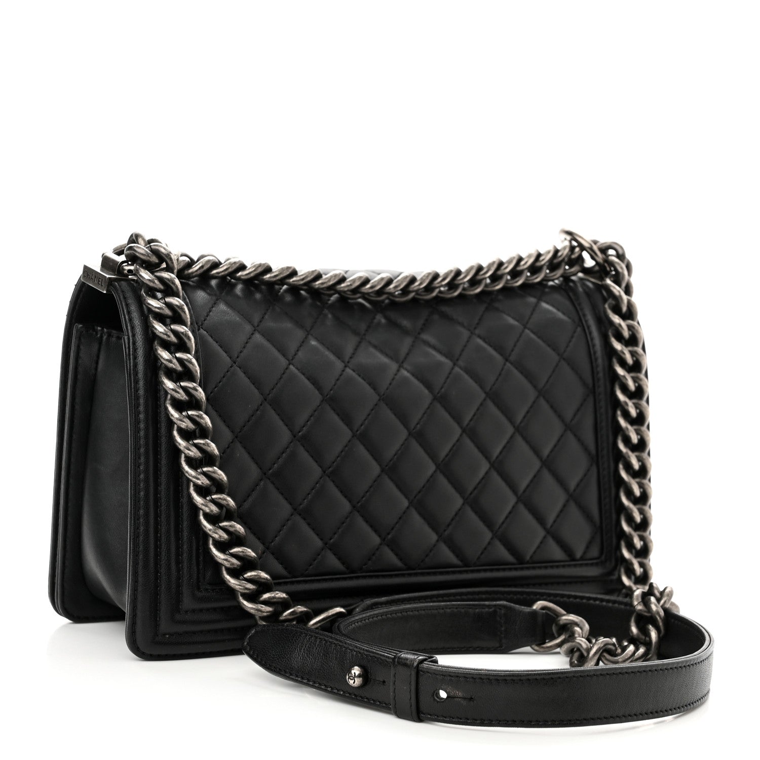Chanel Lambskin Quilted Medium Boy Flap Black 3 of 12