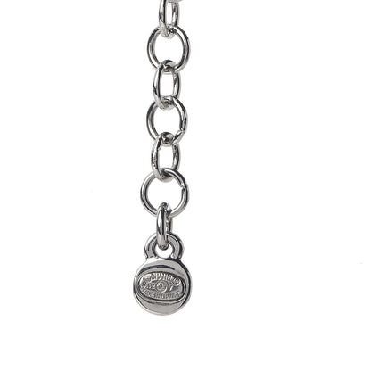 Chanel Crystal CC Drop Pendant Necklace Silver 3 of 4