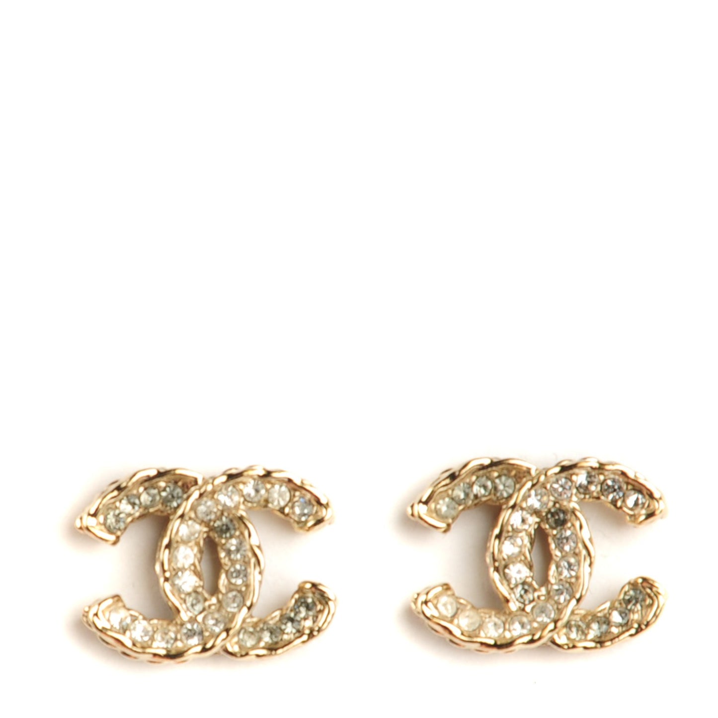 Crystal CC Earrings Light Gold