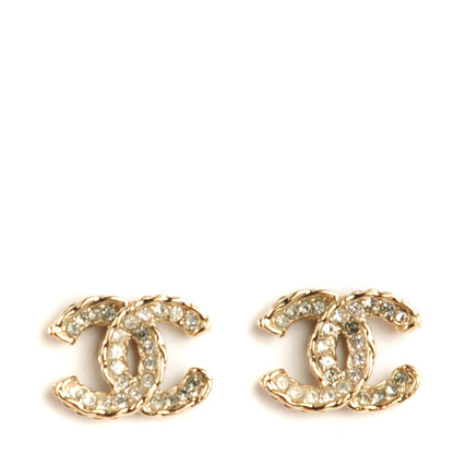 Chanel Crystal CC Earrings Light Gold 1 of 5
