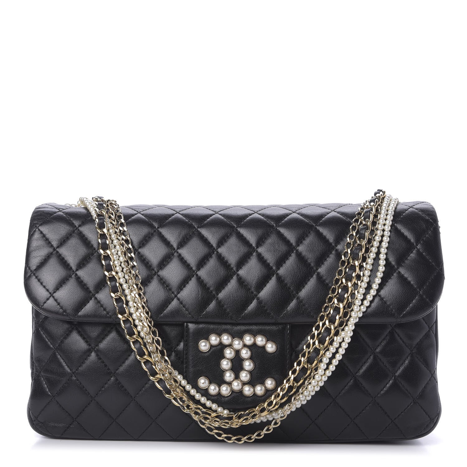 Chanel Lambskin Medium Westminster Pearl Flap Black 1 of 11