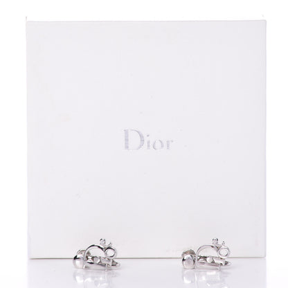 Christian Dior Logo Earrings Silver 5 of 5