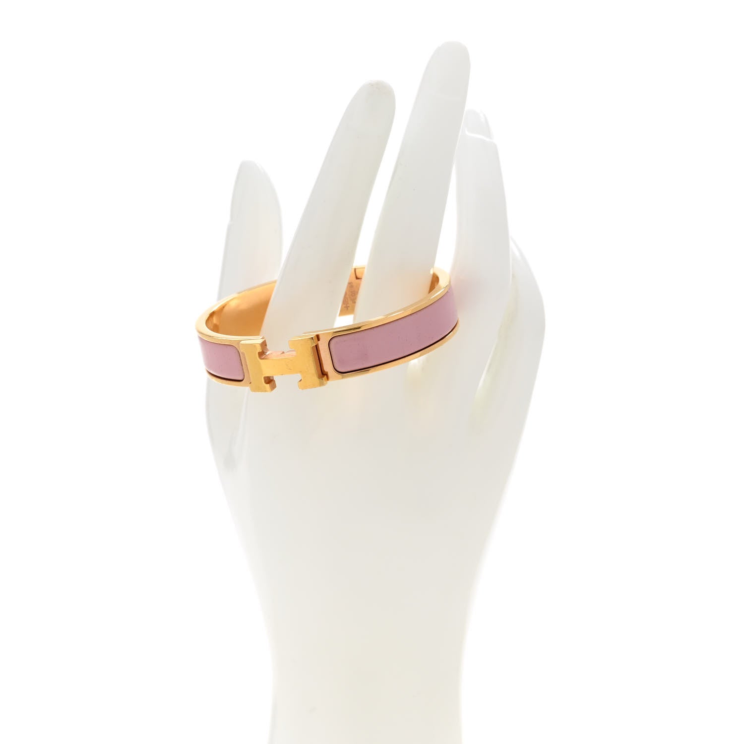 Hermes Enamel Narrow Clic Clac H Bracelet PM Rose Nacarat 2 of 5