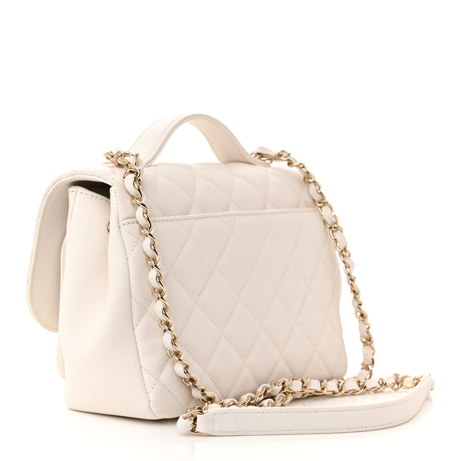Chanel Caviar Quilted Medium Business Affinity Flap White 3 of 12