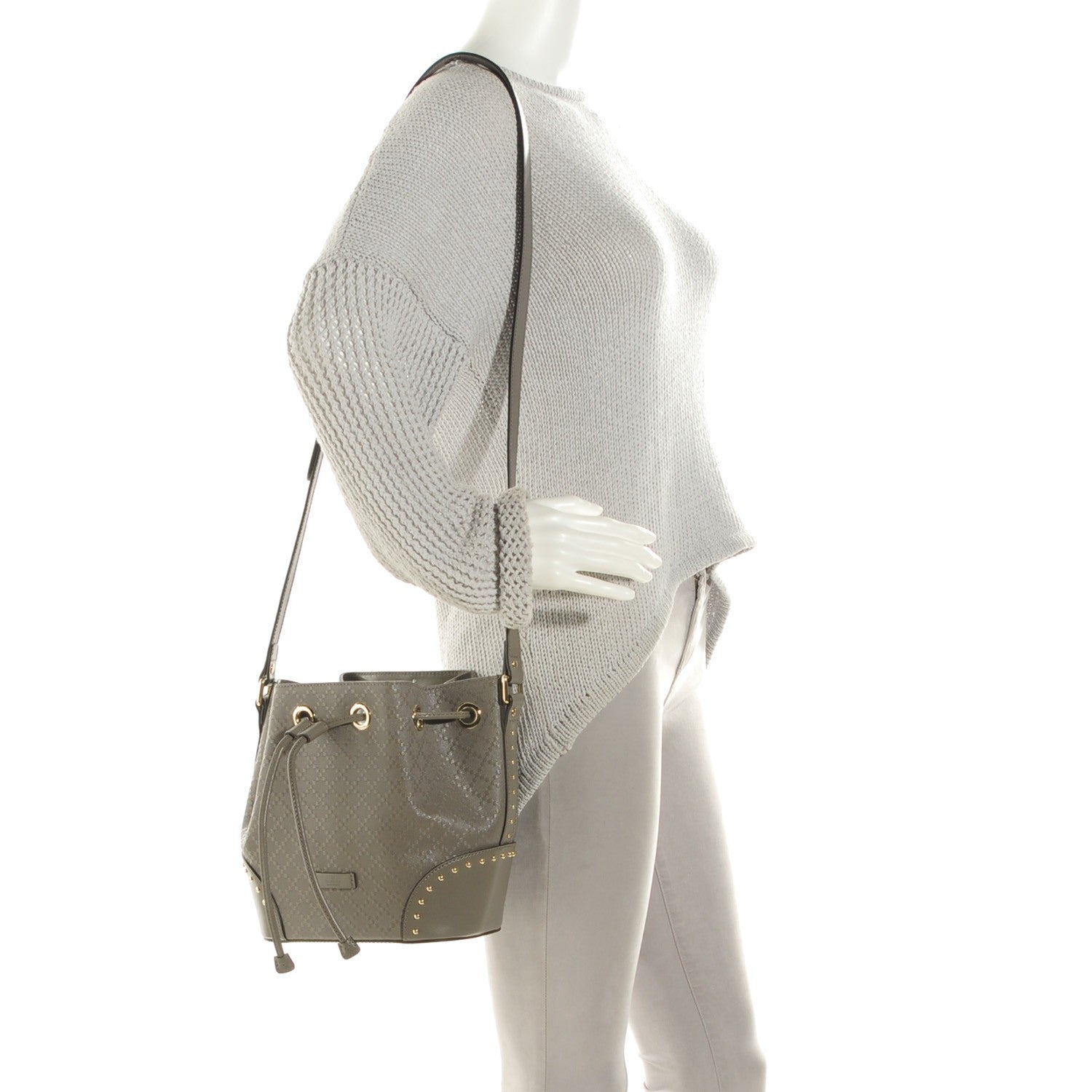 Gucci Bright Diamante Studded Small Bucket Bag Loess 2 of 6