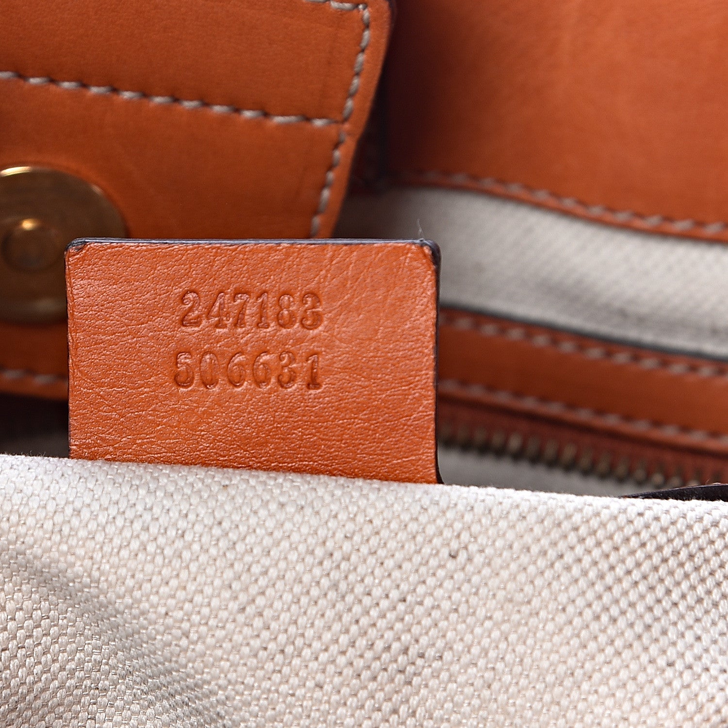 Gucci Calfskin Medium GG Running Tote Orange 7 of 10