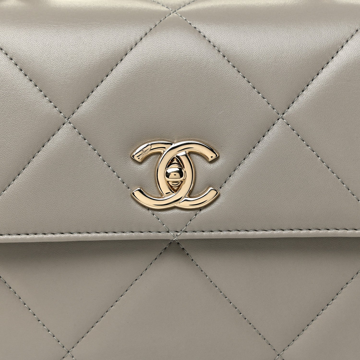 Chanel Lambskin Quilted Medium Trendy CC Flap Dual Handle Bag Grey 10 of 17