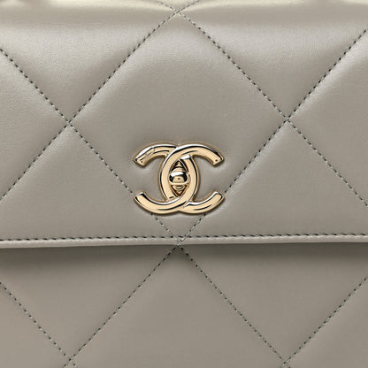Chanel Lambskin Quilted Medium Trendy CC Flap Dual Handle Bag Grey 10 of 17