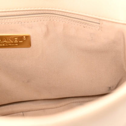Chanel Goatskin Quilted Large Chanel 19 Flap Light Beige 12 of 12