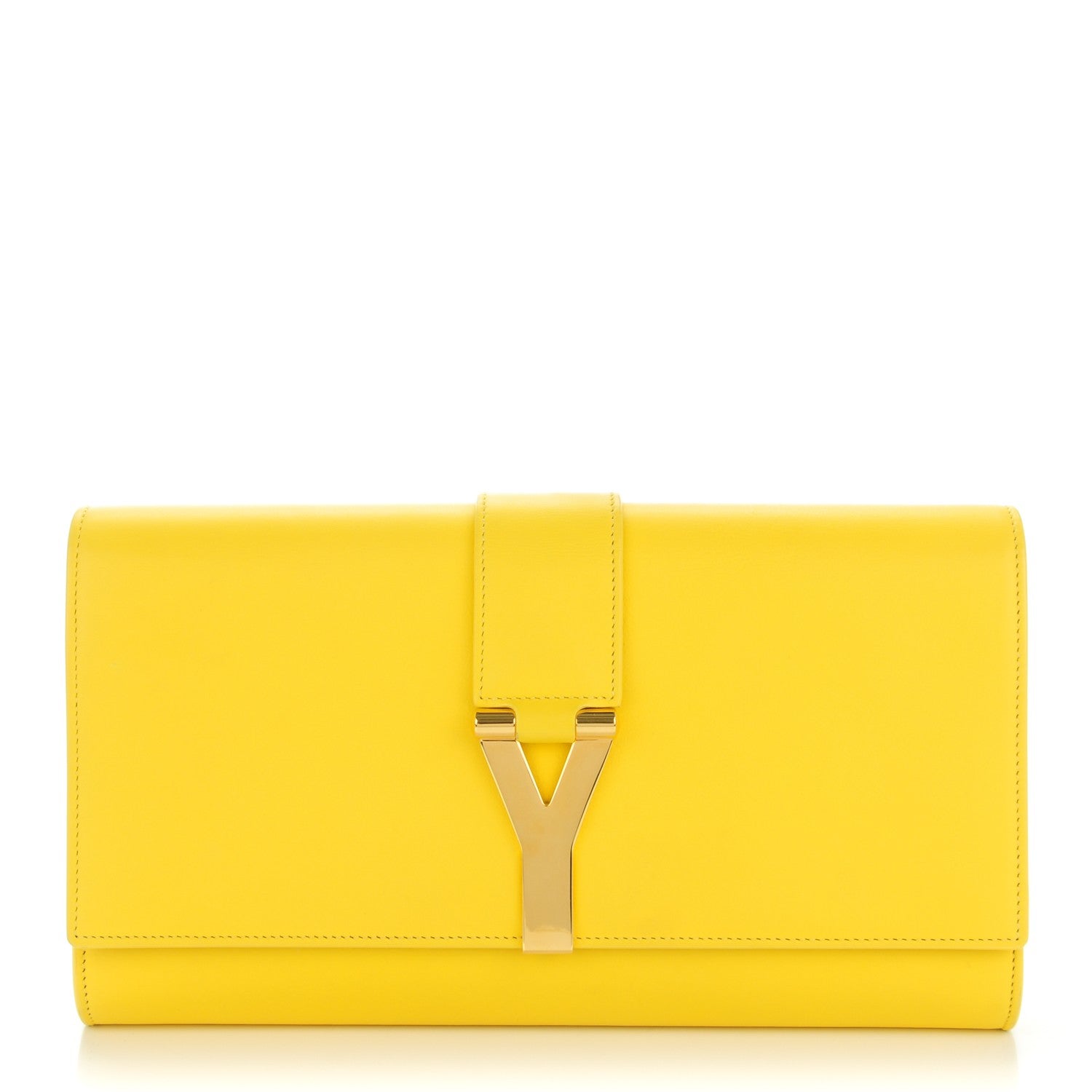 Saint Laurent Calfskin Classic Y Ligne Clutch Soleil 1 of 7