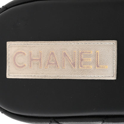 Chanel Lambskin Quilted CC Mules Wedge Sandals 40 Black 9 of 15