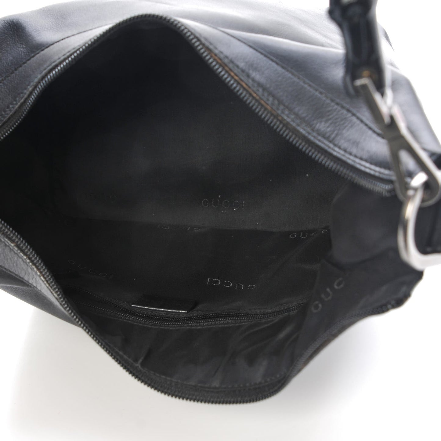 Calfskin Bamboo Shoulder Bag Black