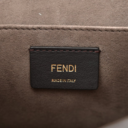 Fendi Vitello Century F is Fendi Bi-Color FF 1974 Embossed Kan I Shoulder Bag Fragola Maya Black 6 of 10