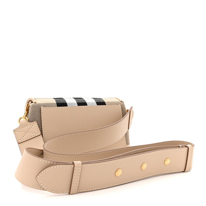 Burberry Canvas Check Hackberry Crossbody Bag Soft Fawn 3 of 10