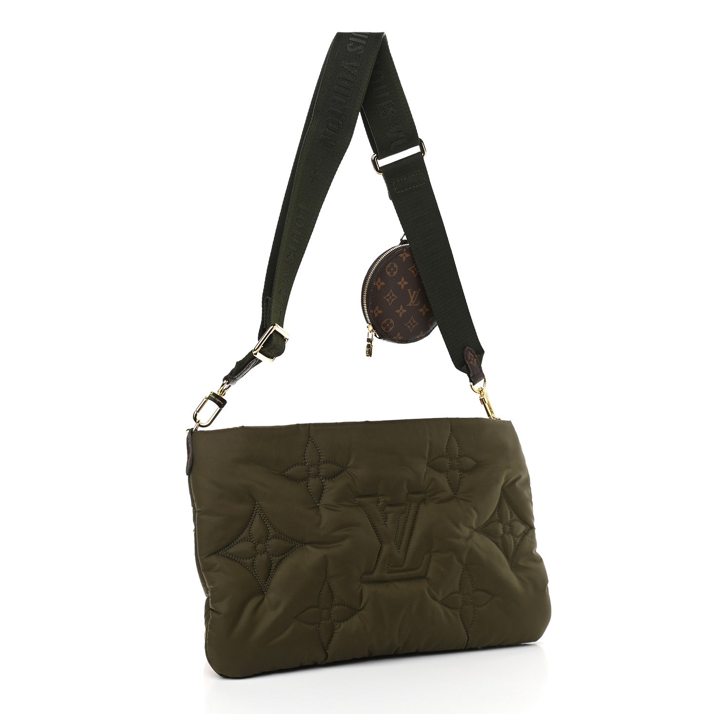 Econyl Monogram Pillow Maxi Multi Pochette Accessories Kaki Beige