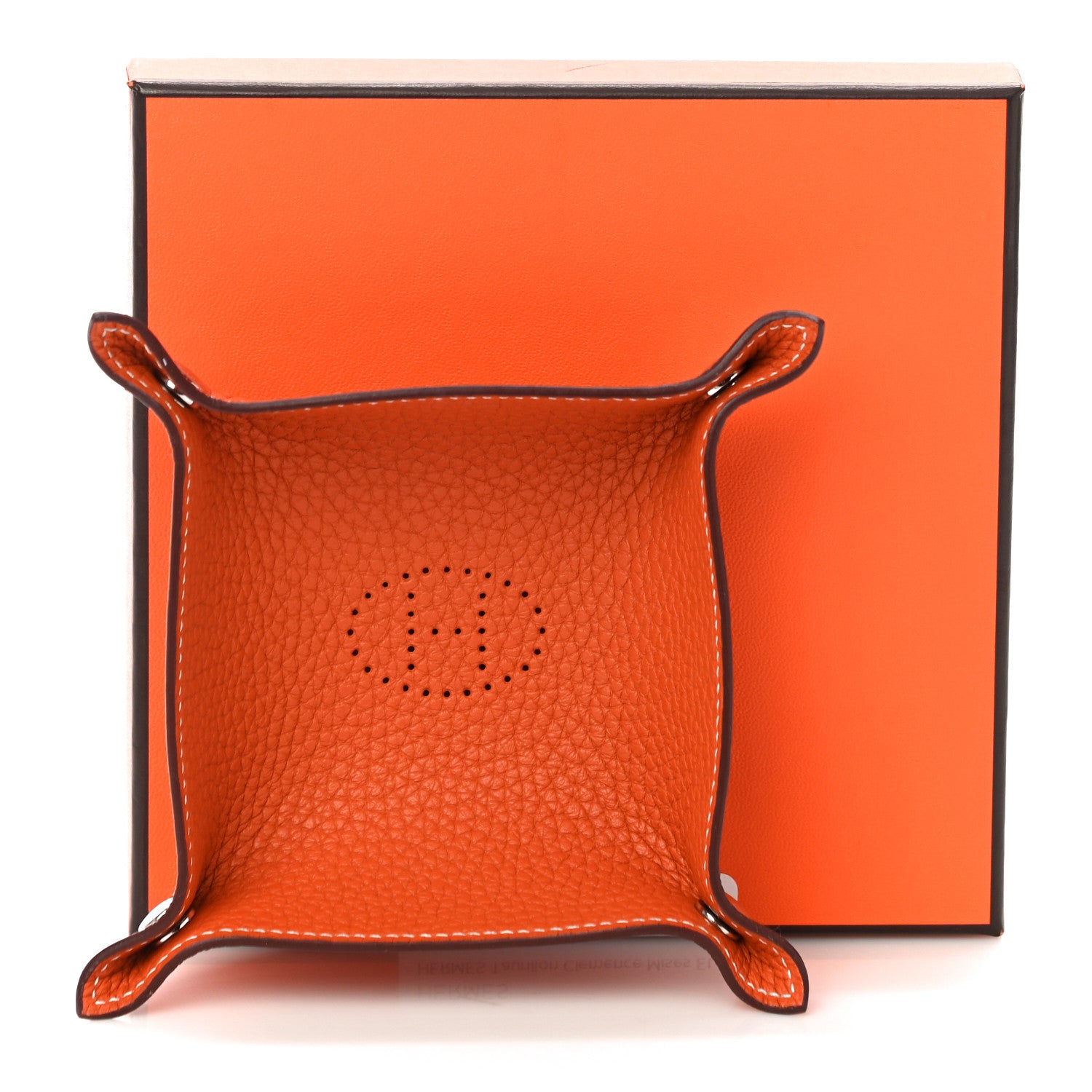 Hermes Taurillon Clemence Mises et Relances Change Tray Potiron 10 of 10