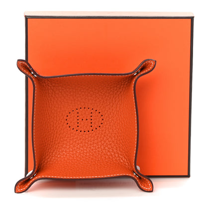 Hermes Taurillon Clemence Mises et Relances Change Tray Potiron 10 of 10