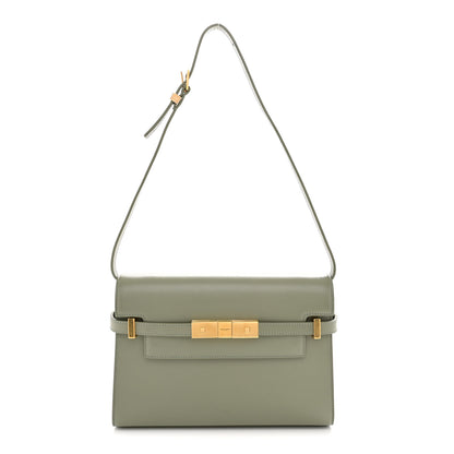 Saint Laurent Smooth Calfskin Small Manhattan Shoulder Bag Light Green 1 of 12