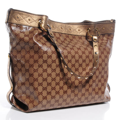 Gucci Crystal Monogram Studded Irina Tote 3 of 7