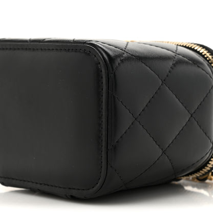 Chanel Calfskin Quilted Mini Perfect Fit Vanity Case With Chain Black 9 of 11