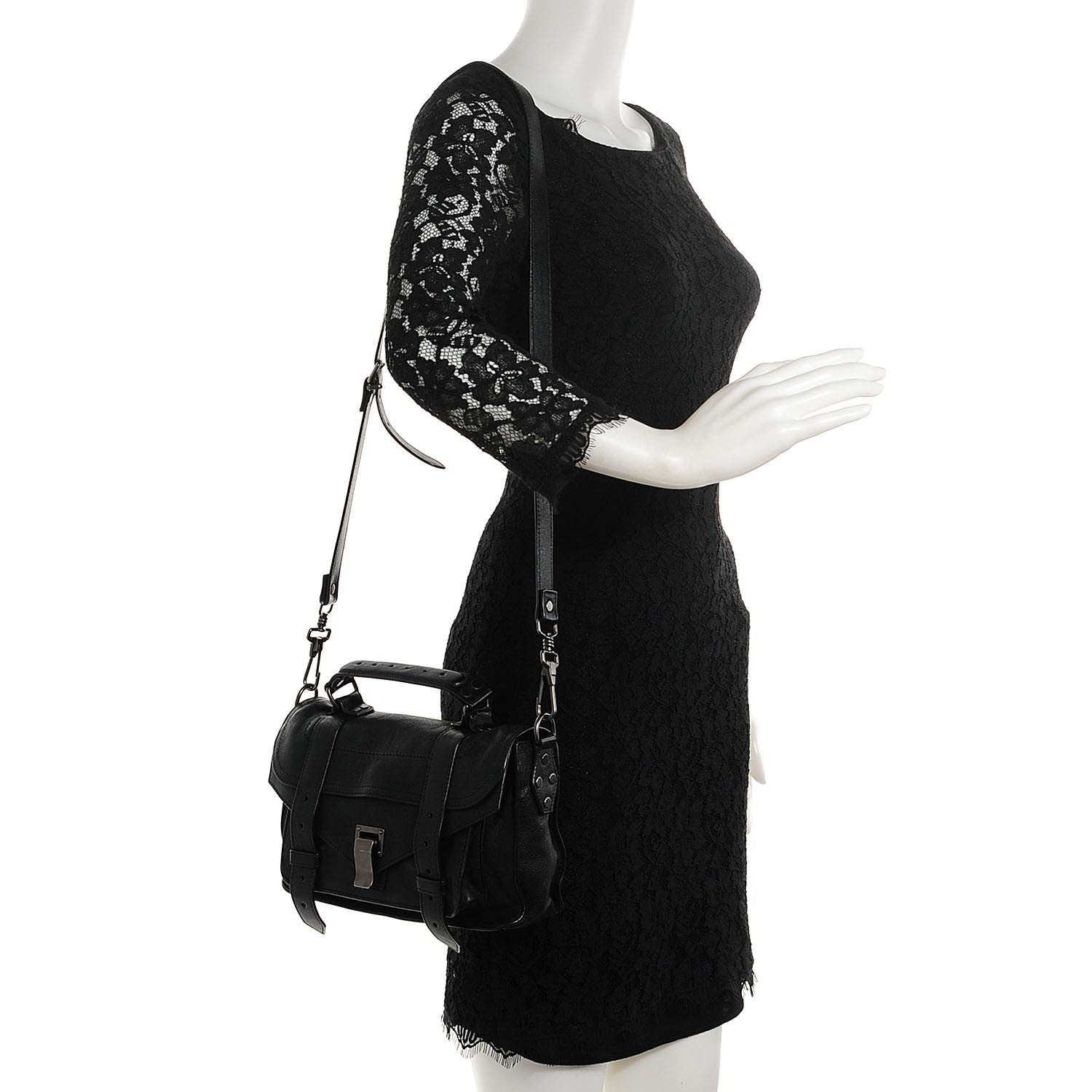 Proenza Schouler Lambskin Tiny PS1 Satchel Black 2 of 13