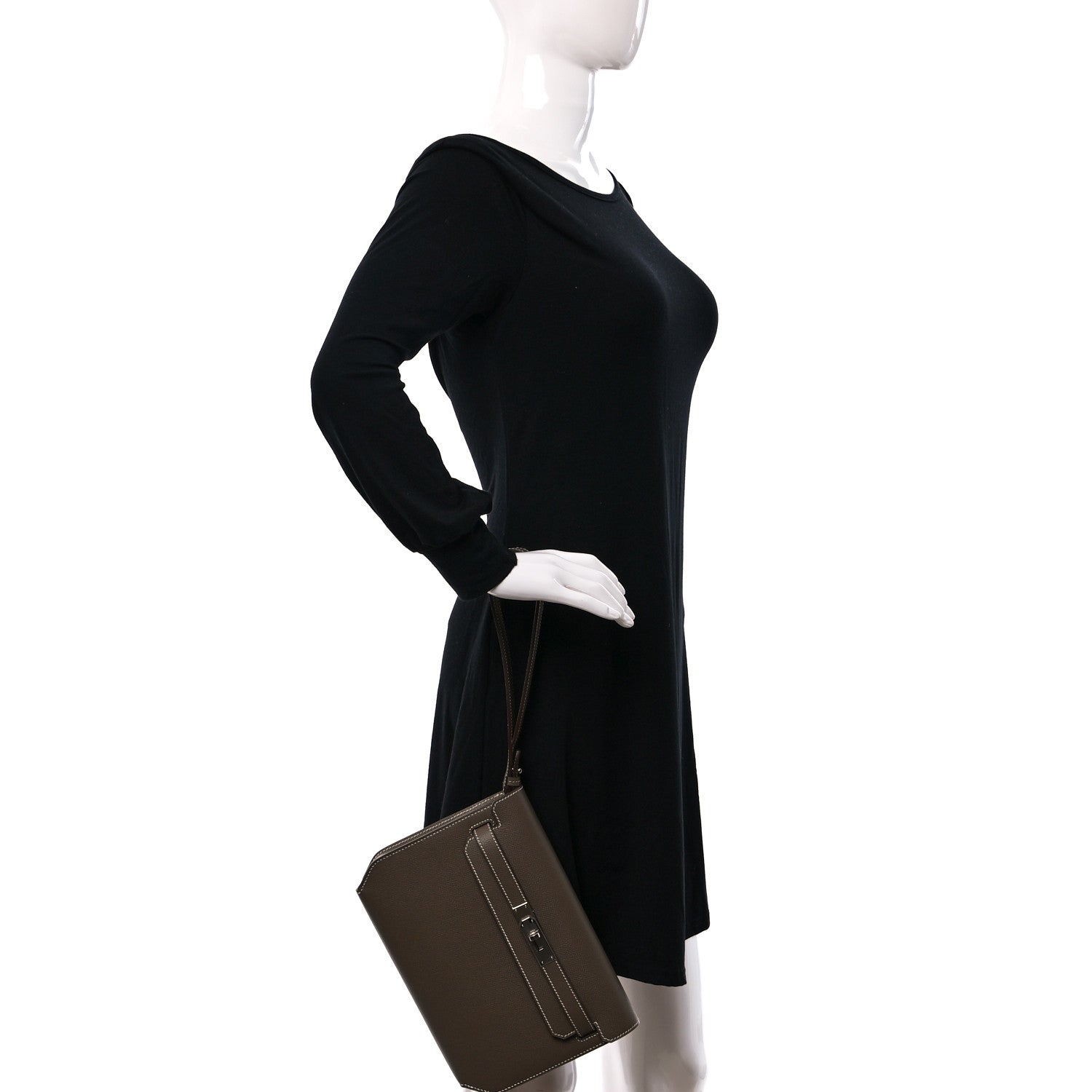 Hermes Epsom Kelly Depeches 25 Pouch Etoupe 2 of 11