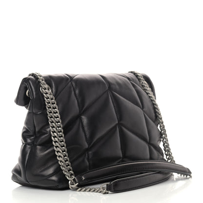 Saint Laurent Lambskin Quilted Small Loulou Puffer Monogram Chain Satchel Black 2 of 10