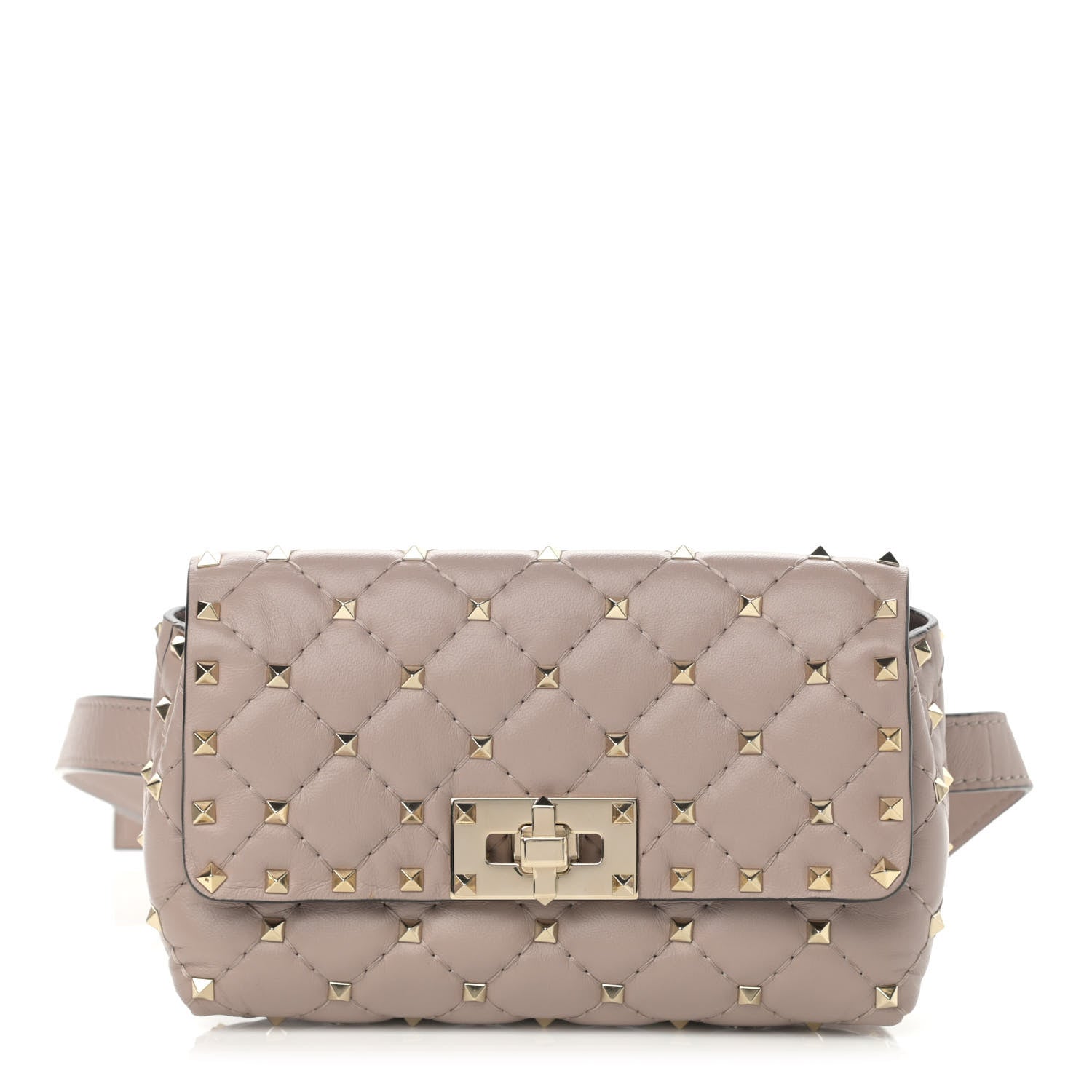 Valentino Garavani Lambskin Rockstud Spike Belt Bag Poudre 1 of 10