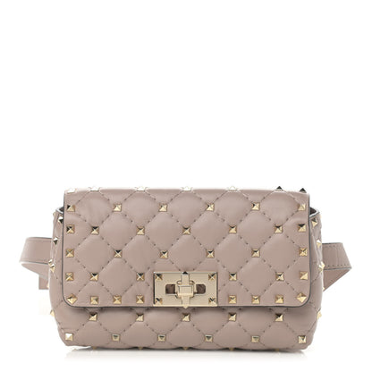 Valentino Garavani Lambskin Rockstud Spike Belt Bag Poudre 1 of 10